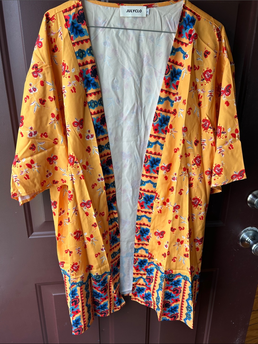 Julyclo Women's Yellow Floral Kimono Cardigan